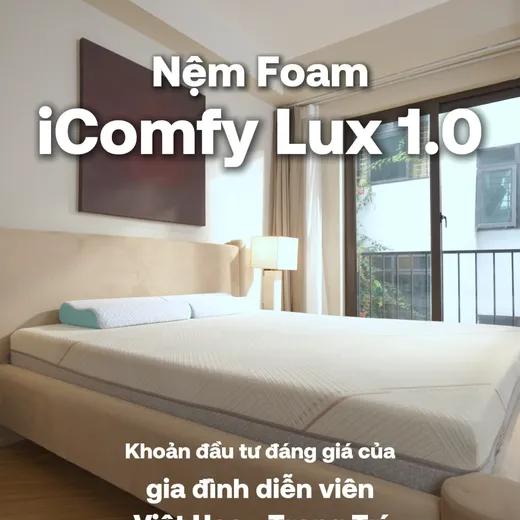 Nệm foam làm mát, kháng khuẩn nâng đỡ 5 vùng Comfy Lux 1.0 — 1